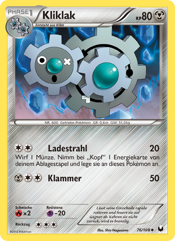 Kliklak 76 — Dark Explorers (German Pokémon TCG card)