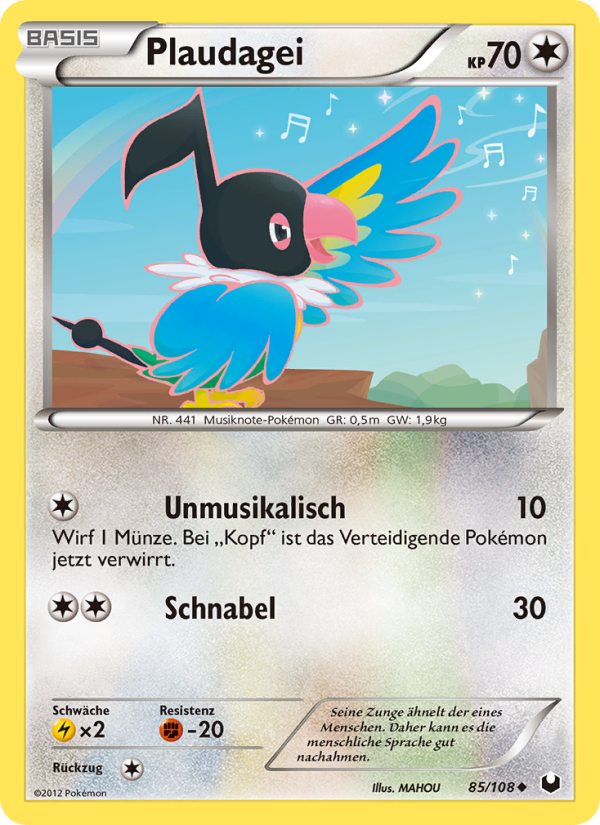 Plaudagei 85 — Dark Explorers (German Pokémon TCG card)