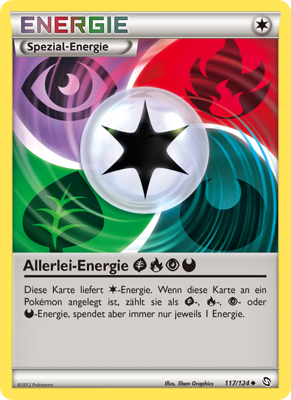 Allerlei-Energie GrassFirePsychicDarkness 117 — Dragons Exalted (German Pokémon TCG card)