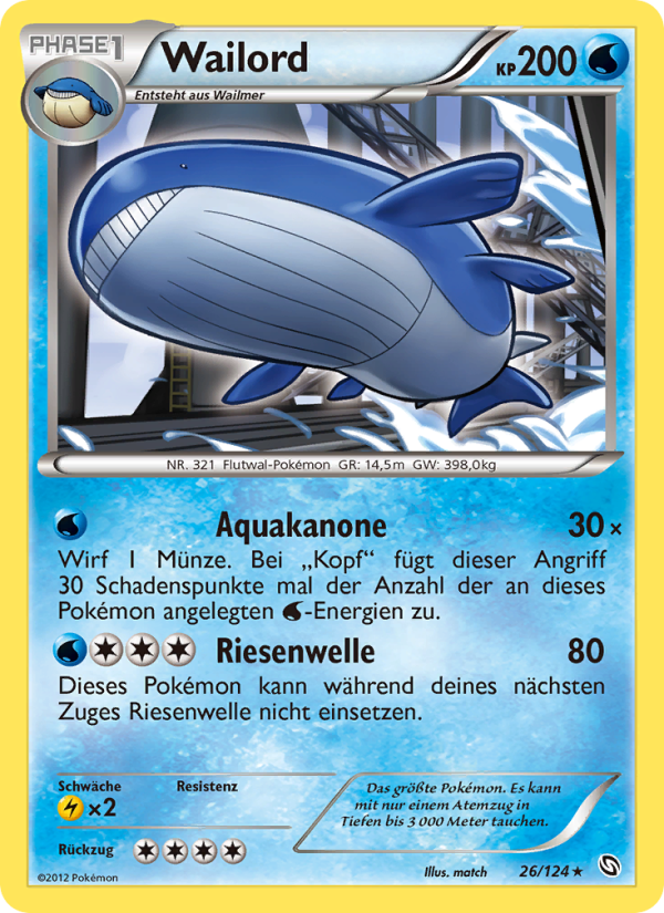 Wailord 26 — Dragons Exalted (German Pokémon TCG card)