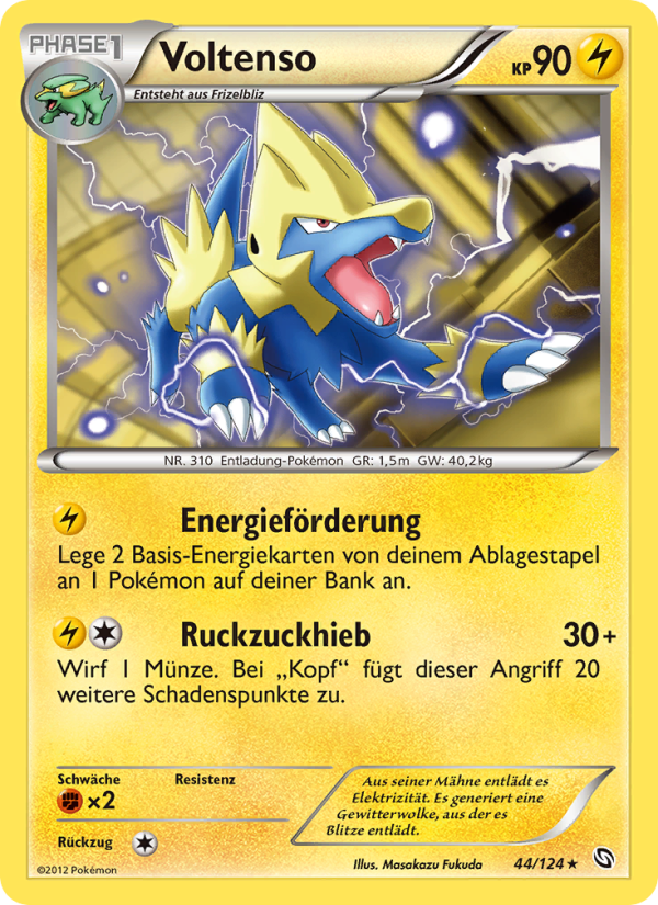 Voltenso 44 — Dragons Exalted (German Pokémon TCG card)