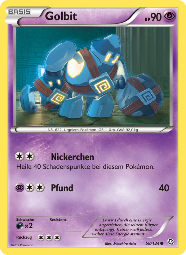 Golbit 58 — Dragons Exalted (German Pokémon TCG card)
