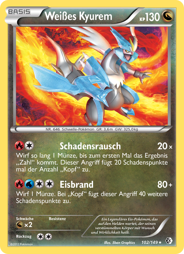 Weißes Kyurem 102 — Boundaries Crossed (German Pokémon TCG card)