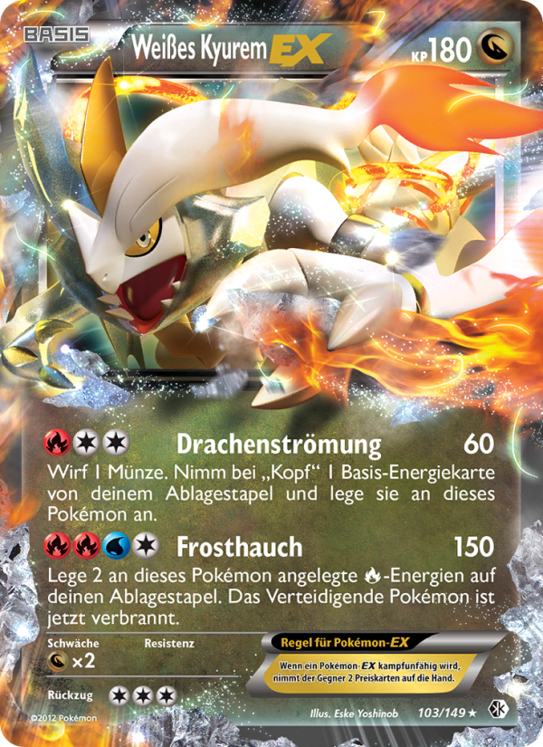 Weißes Kyurem-EX 103 — Boundaries Crossed (German Pokémon TCG card)