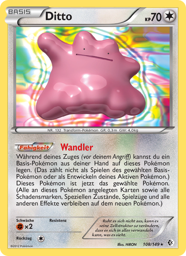 Ditto 108 — Boundaries Crossed (German Pokémon TCG card)