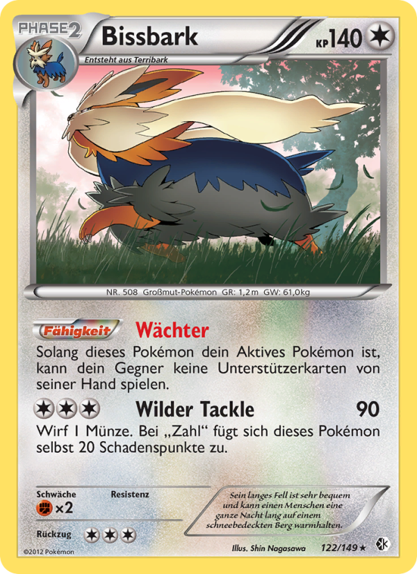 Bissbark 122 — Boundaries Crossed (German Pokémon TCG card)