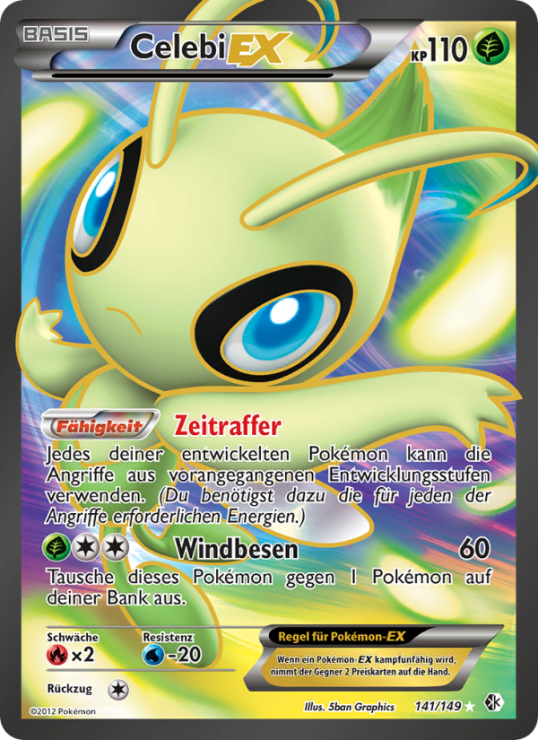 Celebi-EX 141 — Boundaries Crossed (German Pokémon TCG card)