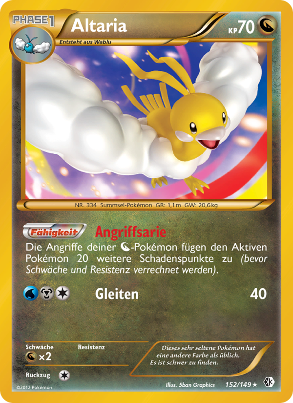 Altaria 152 — Boundaries Crossed (German Pokémon TCG card)