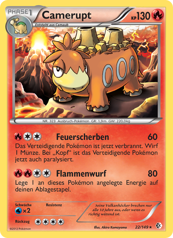Camerupt 22 — Boundaries Crossed (German Pokémon TCG card)