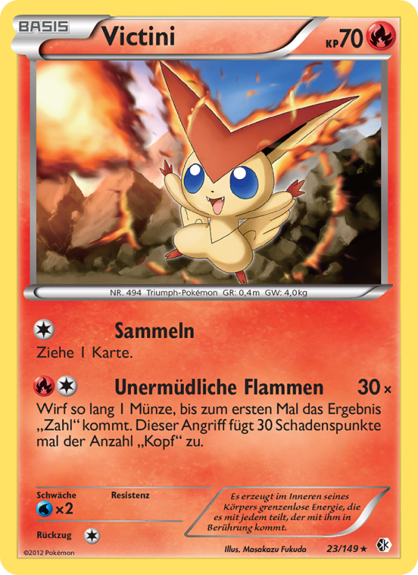 Victini 23 — Boundaries Crossed (German Pokémon TCG card)