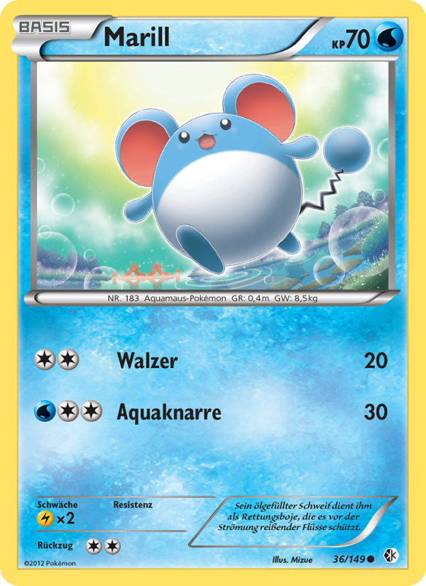 Marill 36 — Boundaries Crossed (German Pokémon TCG card)