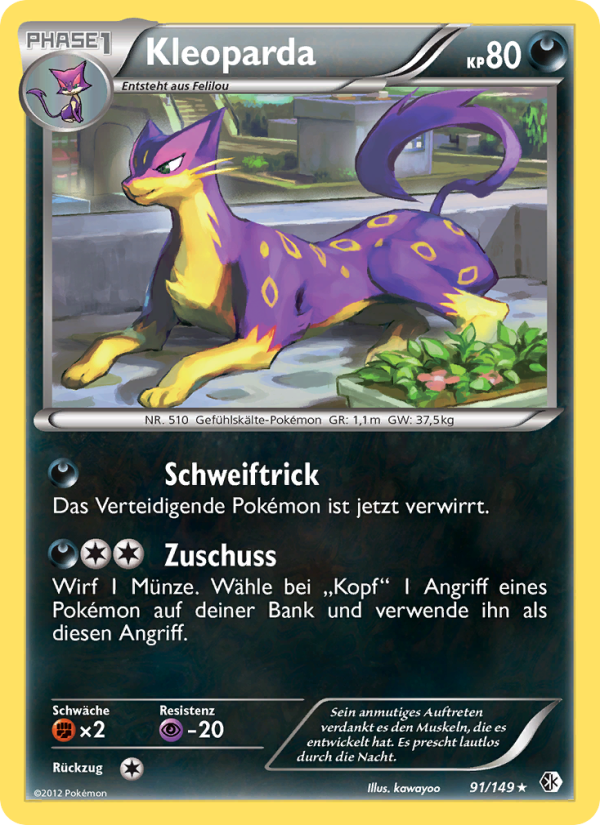 Kleoparda 91 — Boundaries Crossed (German Pokémon TCG card)
