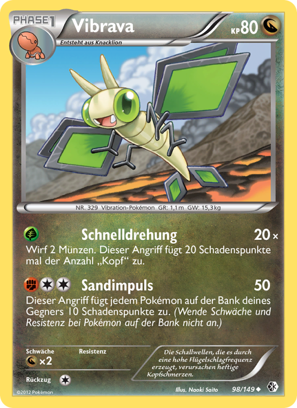 Vibrava 98 — Boundaries Crossed (German Pokémon TCG card)