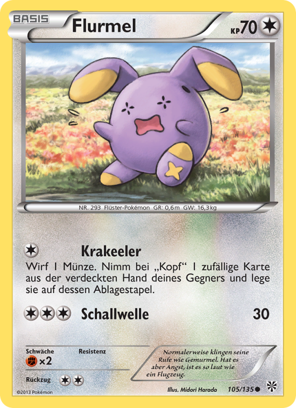 Flurmel 105 — Plasma Storm (German Pokémon TCG card)