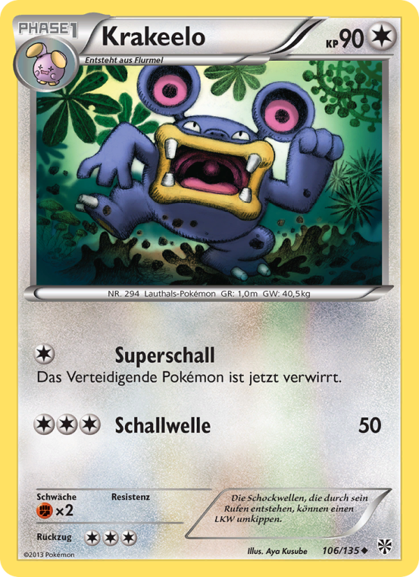 Krakeelo 106 — Plasma Storm (German Pokémon TCG card)