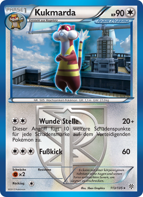 Kukmarda 113 — Plasma Storm (German Pokémon TCG card)