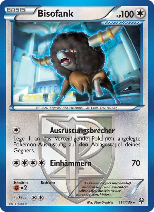 Bisofank 114 — Plasma Storm (German Pokémon TCG card)