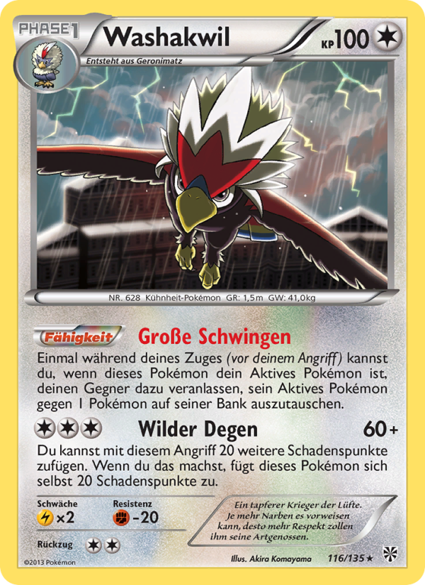 Washakwil 116 — Plasma Storm (German Pokémon TCG card)
