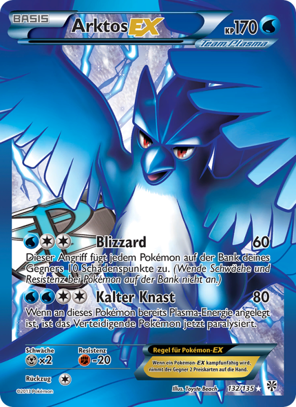 Arktos-EX 132 — Plasma Storm (German Pokémon TCG card)