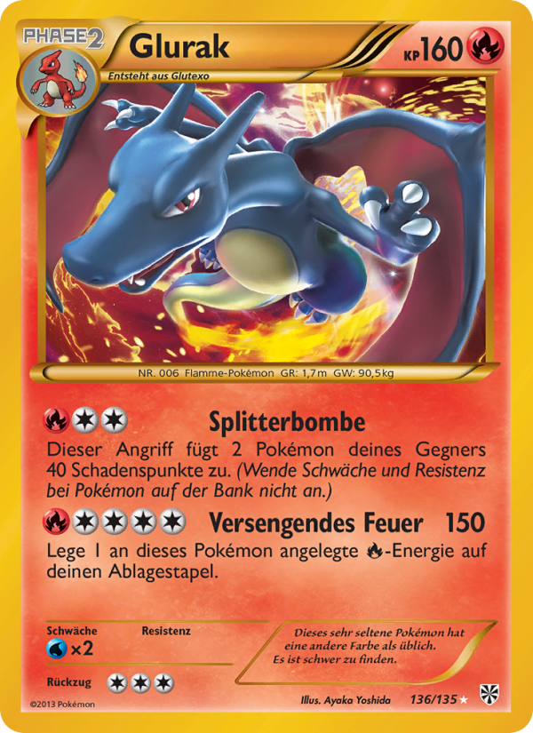 Glurak 136 — Plasma Storm (German Pokémon TCG card)
