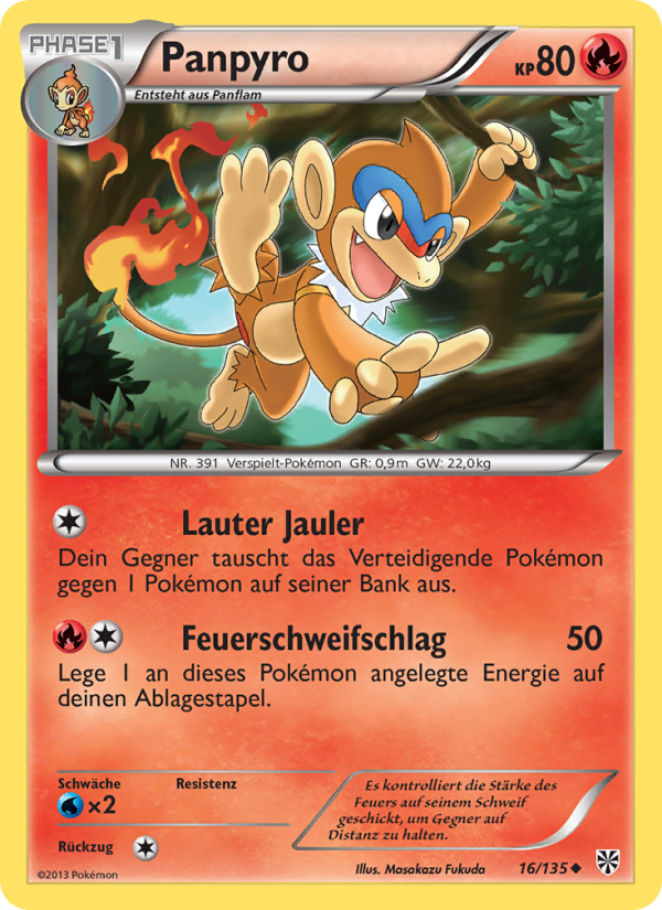 Panpyro 16 — Plasma Storm (German Pokémon TCG card)