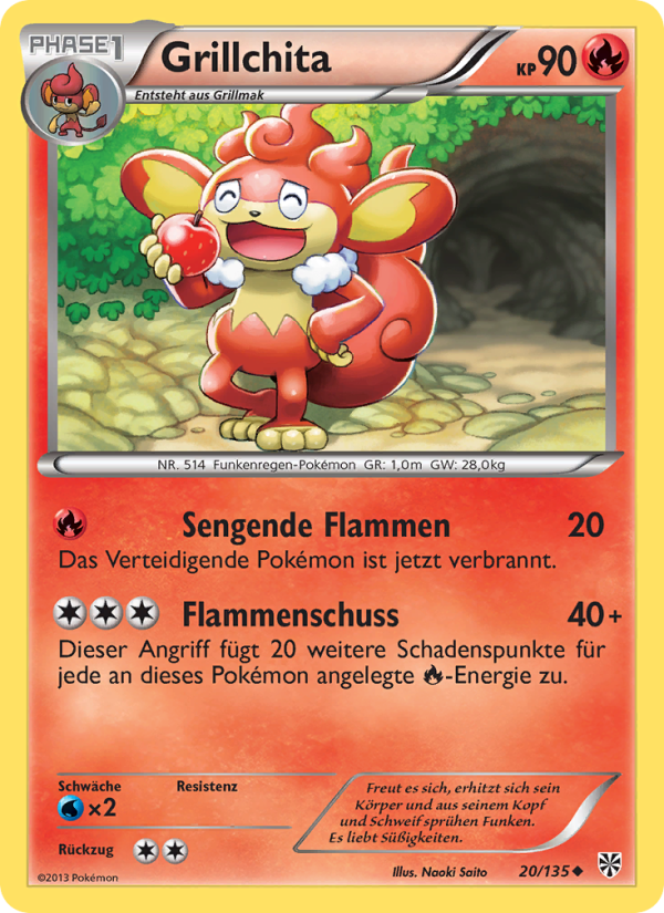 Grillchita 20 — Plasma Storm (German Pokémon TCG card)