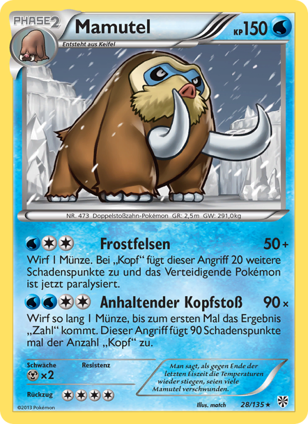 Mamutel 28 — Plasma Storm (German Pokémon TCG card)