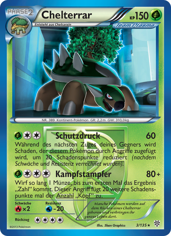 Chelterrar 3 — Plasma Storm (German Pokémon TCG card)