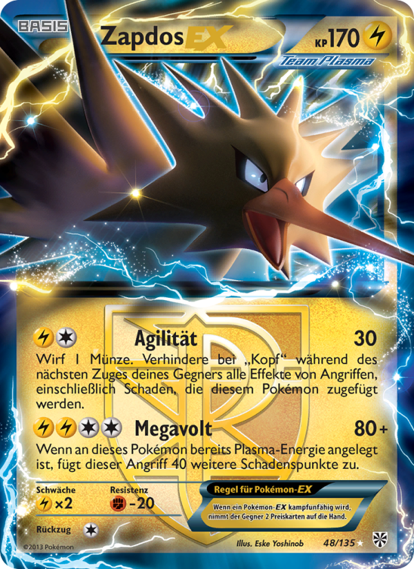 Zapdos-EX 48 — Plasma Storm (German Pokémon TCG card)