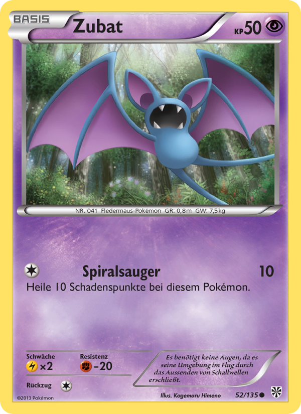 Zubat 52 — Plasma Storm (German Pokémon TCG card)