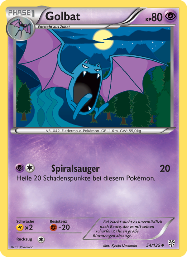 Golbat 54 — Plasma Storm (German Pokémon TCG card)