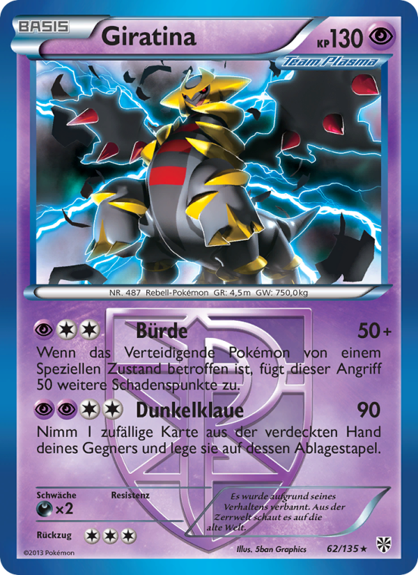 Giratina 62 — Plasma Storm (German Pokémon TCG card)