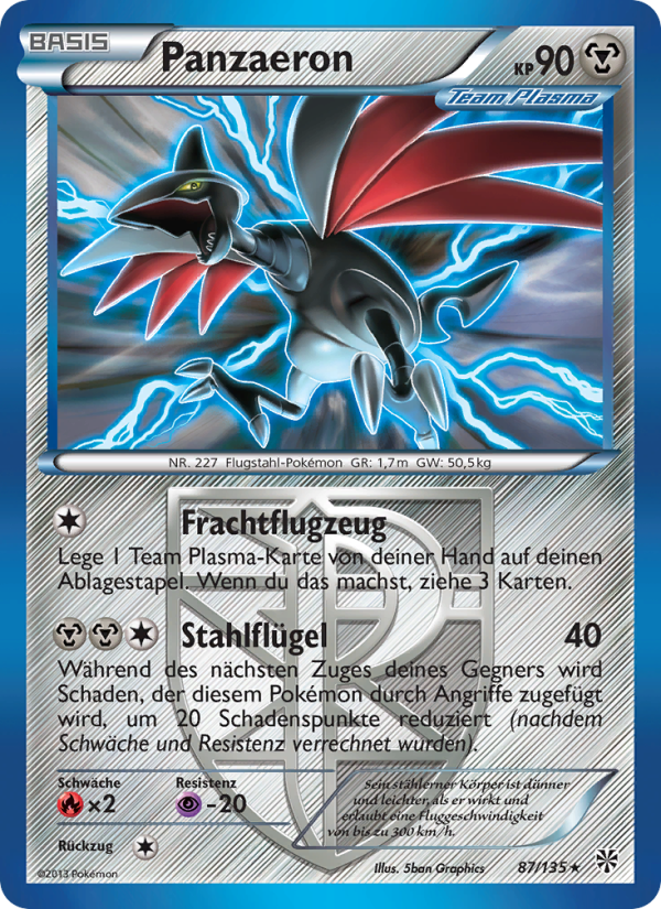 Panzaeron 87 — Plasma Storm (German Pokémon TCG card)