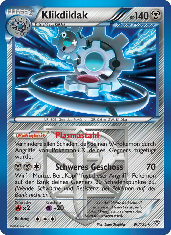 Klikdiklak 90 — Plasma Storm (German Pokémon TCG card)