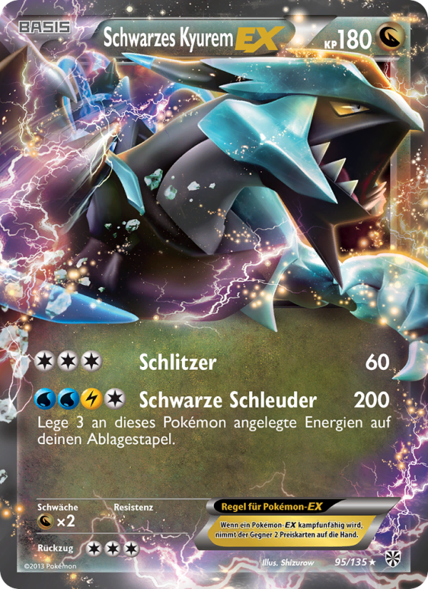 Schwarzes Kyurem-EX 95 — Plasma Storm (German Pokémon TCG card)