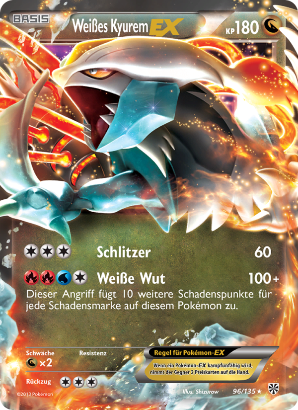 Weißes Kyurem-EX 96 — Plasma Storm (German Pokémon TCG card)