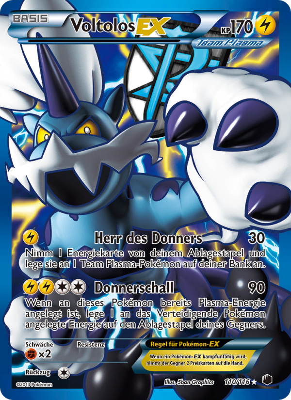 Voltolos-EX 110 — Plasma Freeze (German Pokémon TCG card)