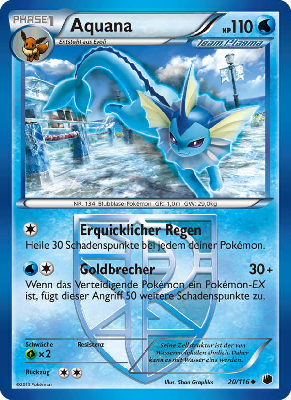 Aquana 20 — Plasma Freeze (German Pokémon TCG card)