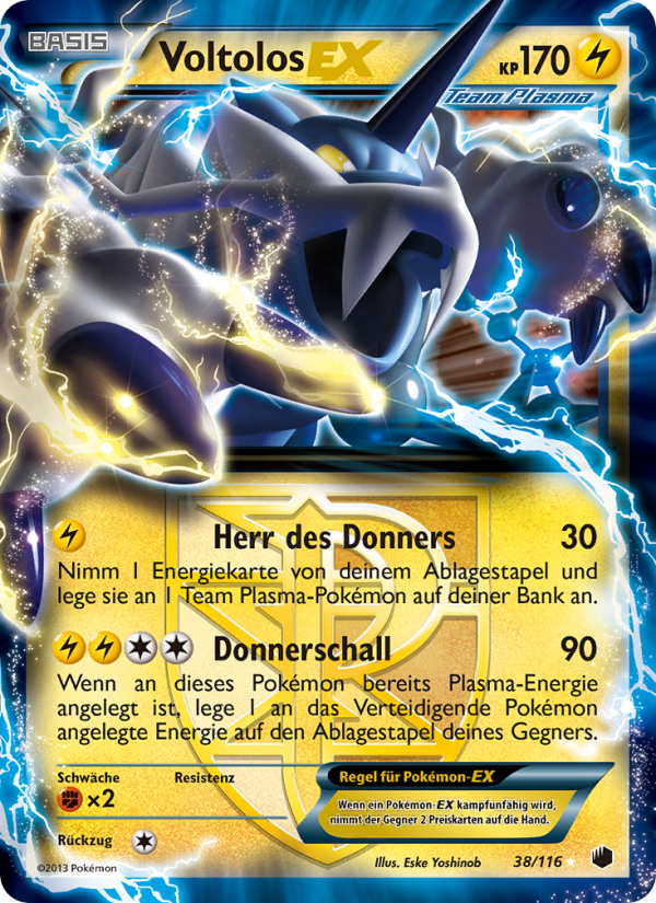 Voltolos-EX 38 — Plasma Freeze (German Pokémon TCG card)