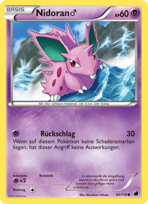Nidoran♂ 43 — Plasma Freeze (German Pokémon TCG card)