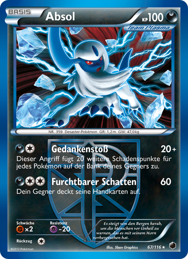 Absol 67 — Plasma Freeze (German Pokémon TCG card)