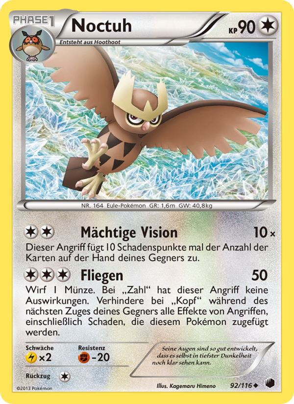Noctuh 92 — Plasma Freeze (German Pokémon TCG card)