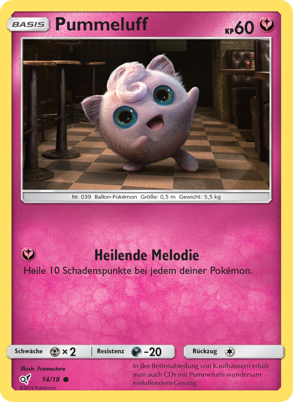 Pummeluff 14 — Detective Pikachu (German Pokémon TCG card)
