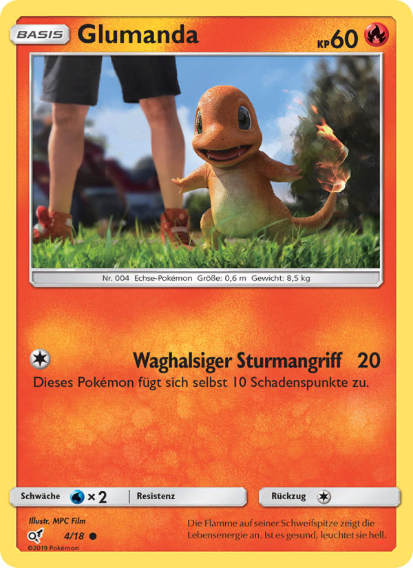 Glumanda 4 — Detective Pikachu (German Pokémon TCG card)