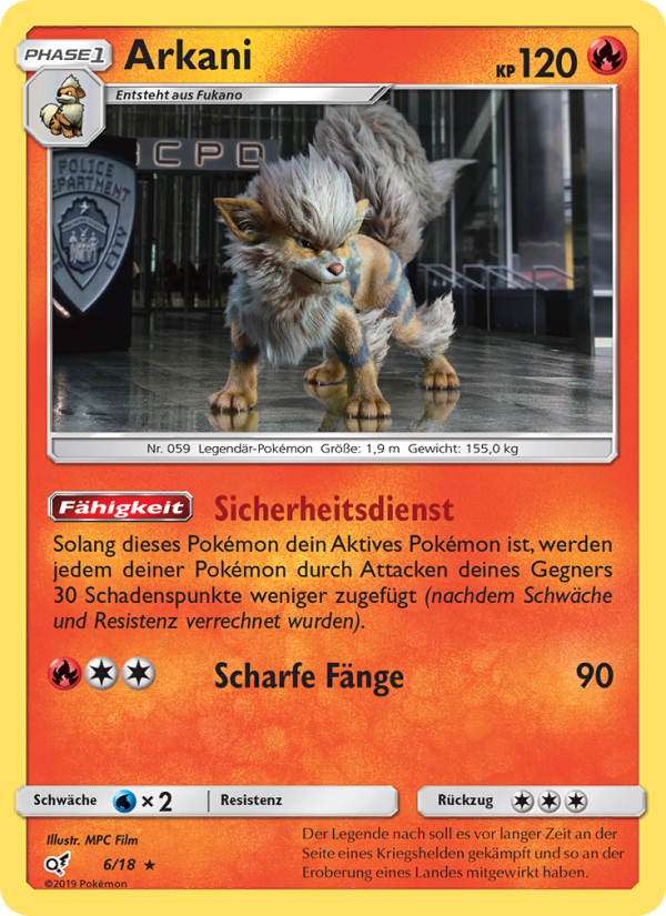 Arkani 6 — Detective Pikachu (German Pokémon TCG card)