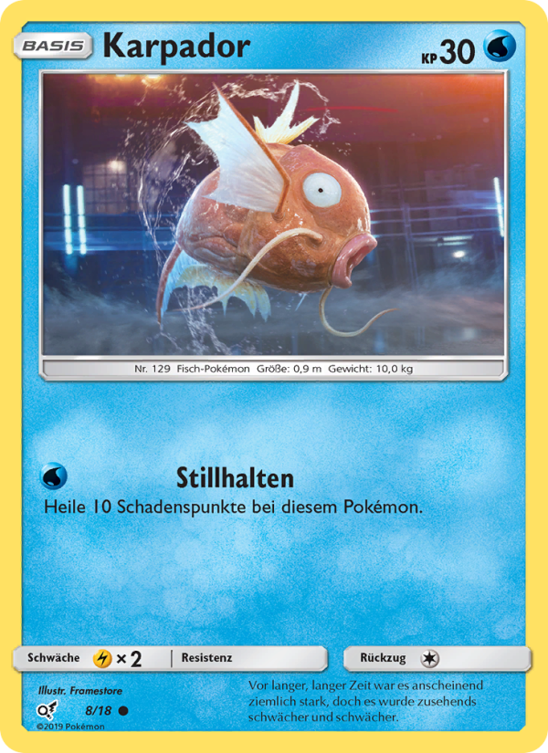 Karpador 8 — Detective Pikachu (German Pokémon TCG card)