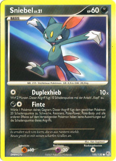 Sniebel 100 — Diamond & Pearl (German Pokémon TCG card)