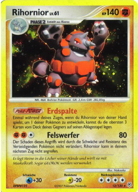 Rihornior 12 — Diamond & Pearl (German Pokémon TCG card)