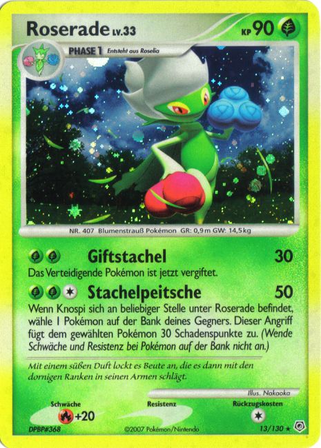 Roserade 13 — Diamond & Pearl (German Pokémon TCG card)