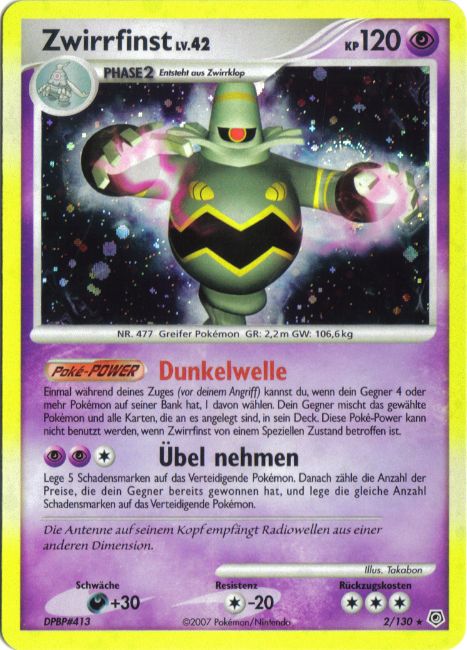 Zwirrfinst 2 — Diamond & Pearl (German Pokémon TCG card)